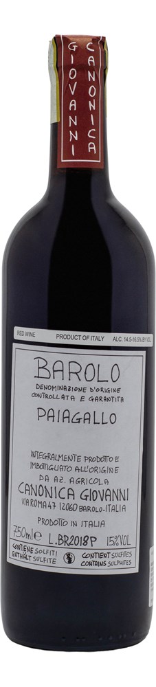 ワイン Canonica Giovanni Barolo Paiagallo 2020 2020 Giovanni Canonica